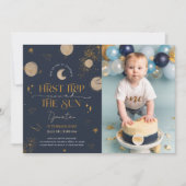 太陽の周りを初めての旅 誕生日招待状 招待状 (正面)