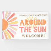 太陽の周りを初めての旅 誕生日 ウェルカムバックドロップ 横断幕 (横)