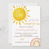 太陽の周りを初めての旅 1歳の誕生日おめでとう招待状 招待状 (正面)