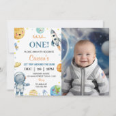 太陽の周りを初めての旅 1歳の誕生日おめでとう 招待状 (正面)