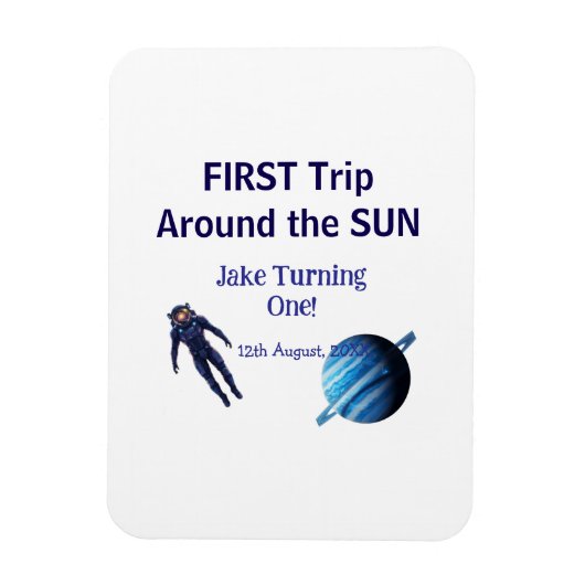 太陽の周りを初めて一周宇宙飛行士誕生日 マグネット (縦)