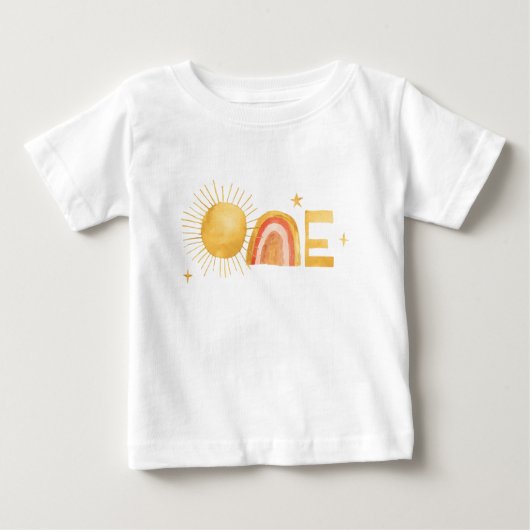 太陽の周りを初めて一周 | 1歳の誕生日 ベビーTシャツ (正面)