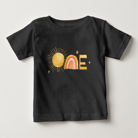 太陽の周りを初めて一周 | 1歳の誕生日   ベビーTシャツ (正面)