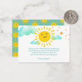 太陽の周りを初めて回るお祝いのサンキューカード ノートカード (正面/裏面インサイチュ)