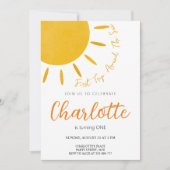 太陽の周りを初めて回るお誕生日招待状 招待状 (正面)