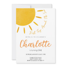 太陽の周りを初めて回るお誕生日招待状