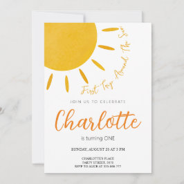 太陽の周りを初めて回るお誕生日招待状 招待状