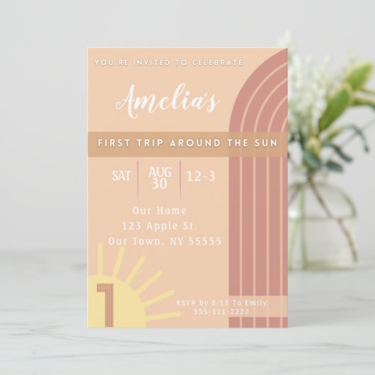 太陽の周りを初めて回るお誘い 招待状 (スタンド正面)