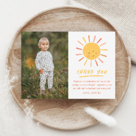 太陽の周りを初めて回る子供の写真 誕生日 サンキューカード