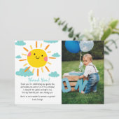 太陽の周りを初めて回る記念写真 1歳の誕生日 サンキューカード (スタンド正面)