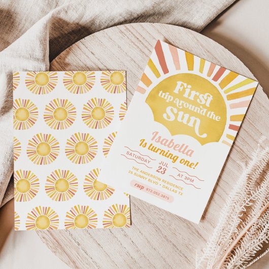 太陽の周りを初めて回る誕生日おめでとう 招待状