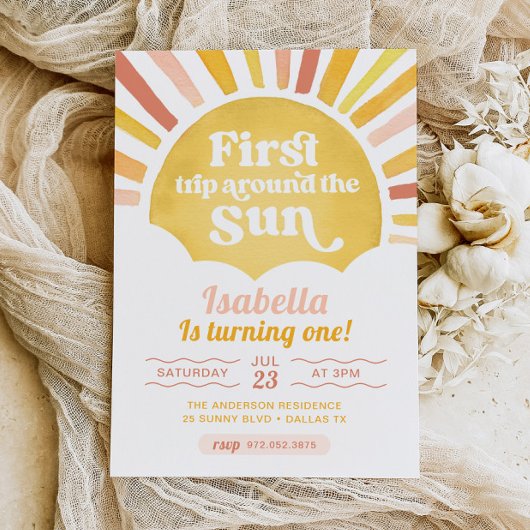 太陽の周りを初めて回る誕生日おめでとう 招待状