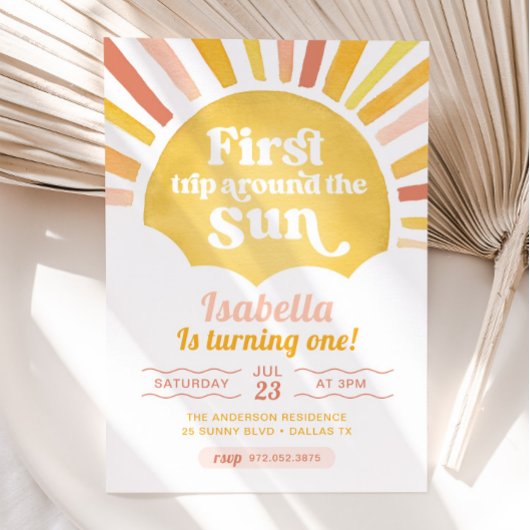 太陽の周りを初めて回る誕生日おめでとう 招待状