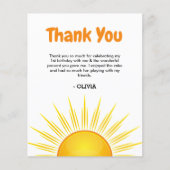 太陽の周りを初めて回る誕生日お礼カード (正面)