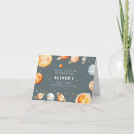 太陽の周りを初めて回る誕生日お礼カード サンキューカード