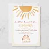 太陽の周りを初めて回る誕生日のお知らせ 招待状 (正面)