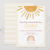 太陽の周りを初めて回る誕生日のお知らせ 招待状 (正面/裏面)