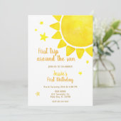 太陽の周りを初めて回る誕生日招待状 – 和 招待状 (スタンド正面)