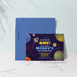 太陽の周りを初めて回る誕生日招待状 招待状