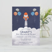 太陽の周りを初めて回る スペース 1歳の誕生日 招待状 (スタンド正面)