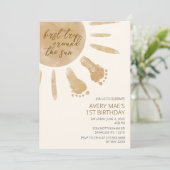 太陽の周りを初めて回る 1歳の誕生日パーティー招待状 招待状 (スタンド正面)