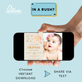 太陽の周りを初めて回る 1歳の誕生日 フォト ボヘミアン 招待状