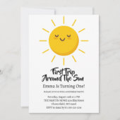 太陽の周りを初めて回る 1歳の誕生日 招待状 (正面)