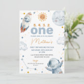 太陽の周りを初めて回る 1歳の誕生日 招待状 (スタンド正面)