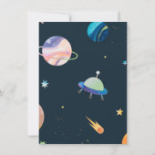 太陽の周りを旅する | 宇宙少年 誕生日 招待状 (裏面)