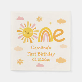 太陽の周りを1周お誕生日パーティー 女子 スタンダードカクテルナプキン