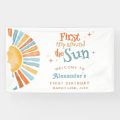 太陽の周りを1周 初めての誕生日ウェルカム 横断幕 (横)