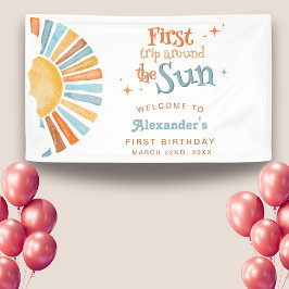 太陽の周りを1周 初めての誕生日ウェルカム 横断幕