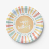 太陽の周りを1周 初めての誕生日パーティー ペーパープレート (正面)