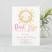 太陽の周りを1周 初めての誕生日パーティー 招待状 (スタンド正面)
