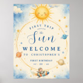 太陽の周りを1周 初めての誕生日 ウェルカム ポスター (正面)
