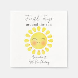 太陽の周りを1周 初めての誕生日 スタンダードカクテルナプキン