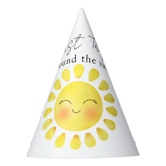 太陽の周りを1周 初めての誕生日  パーティーハット (正面)