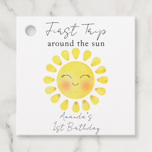 太陽の周りを1周 初めての誕生日 フェイバータグ (正面)