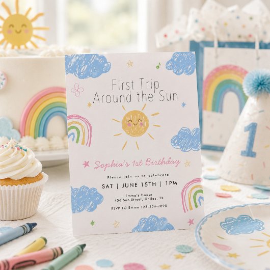 太陽の周りを1周 初めての誕生日 招待状