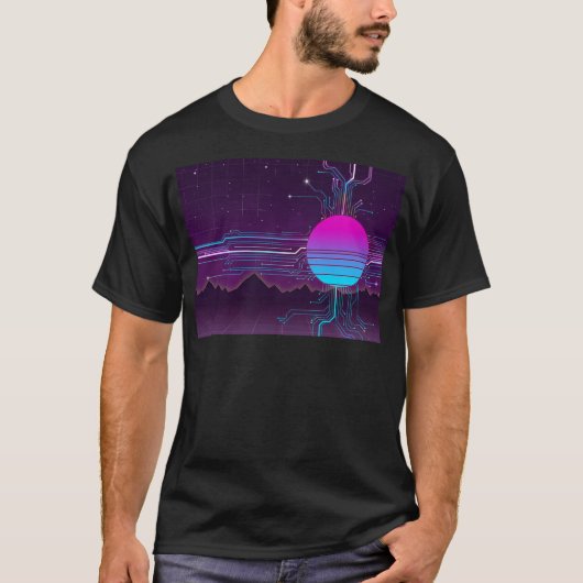 太陽の回路 – Vaporwave Tシャツ (正面)