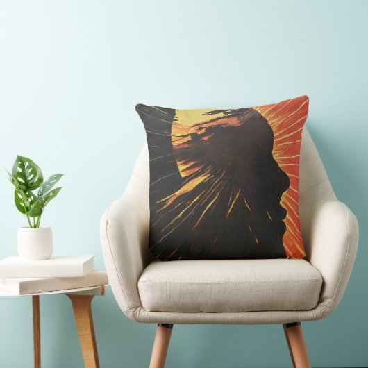 太陽の変化 | 形而上学的顔アート クッション (椅子)