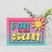 太陽の夏のパーティの招待状のおもしろい 招待状 (スタンド正面)