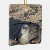 太陽の夏の写真を楽しむカモメ セラミックオーナメント (右)