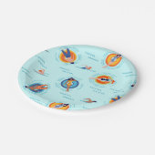 太陽の夏プールパーティーおもしろい ペーパープレート (アングル)