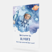 太陽の外のまわりに部空間へようこそ アクリルサイン (傾斜)