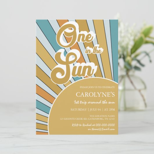 太陽の太陽の中の1つの消音虹の1番目の誕生日 招待状 (スタンド正面)