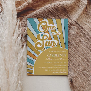 太陽の太陽の中の1つの消音虹の1番目の誕生日 招待状