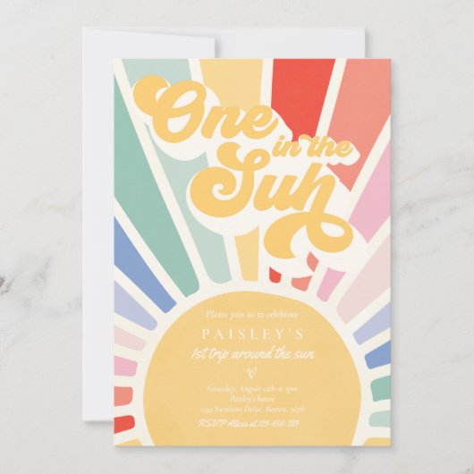太陽の太陽の中の1つ太陽の太陽の下にミュート虹 招待状 (正面)