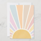 太陽の太陽の中の2つのおもしろい2nd誕生日ピンクの光線 招待状 (裏面)