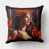 太陽の女神ロマンチックなアールデコ クッション (裏面)